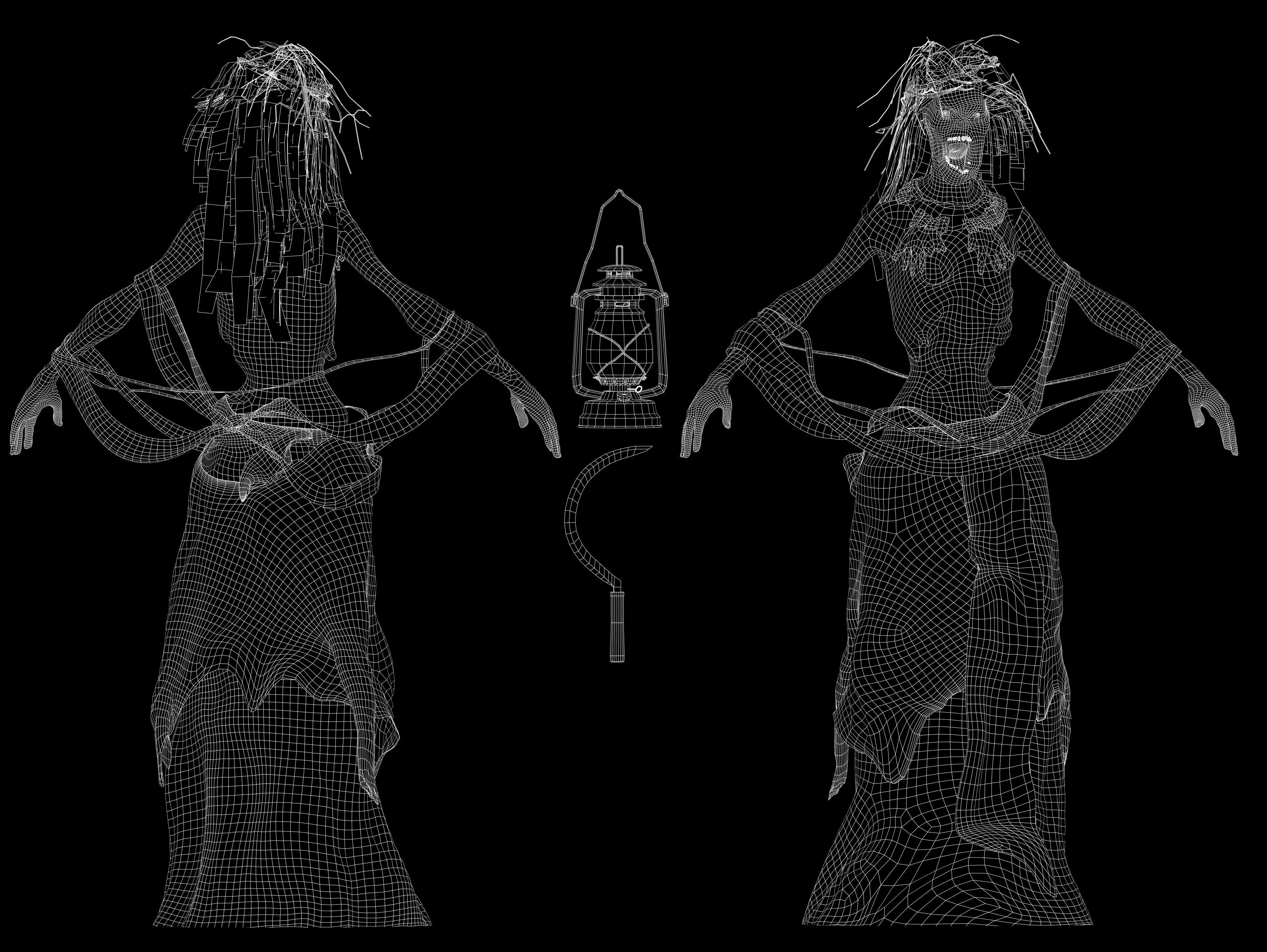 Horror Banshee  Low-poly 3D model_13