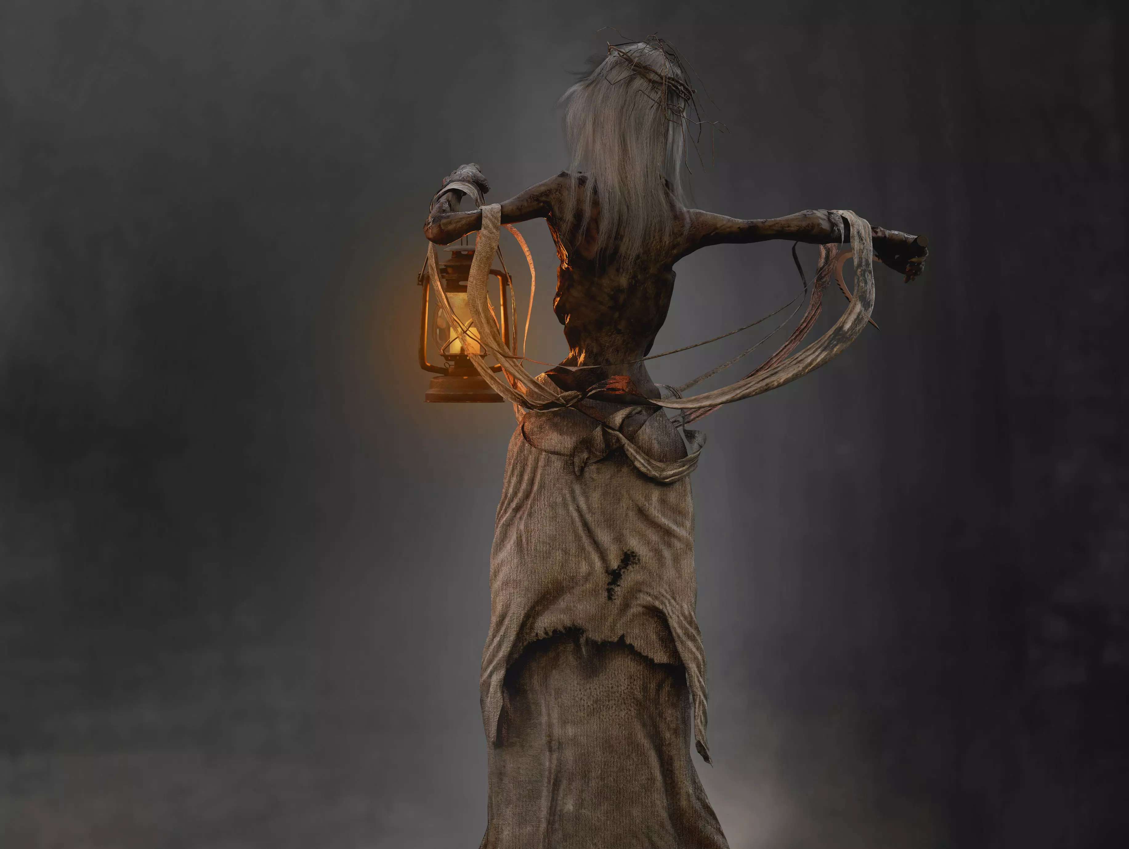 Horror Banshee  Low-poly 3D model_8