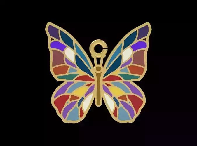 Butterfly Enamel Pendant