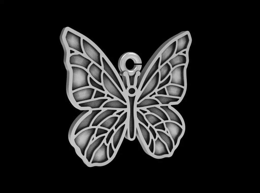Butterfly Enamel Pendant 3D print model_1
