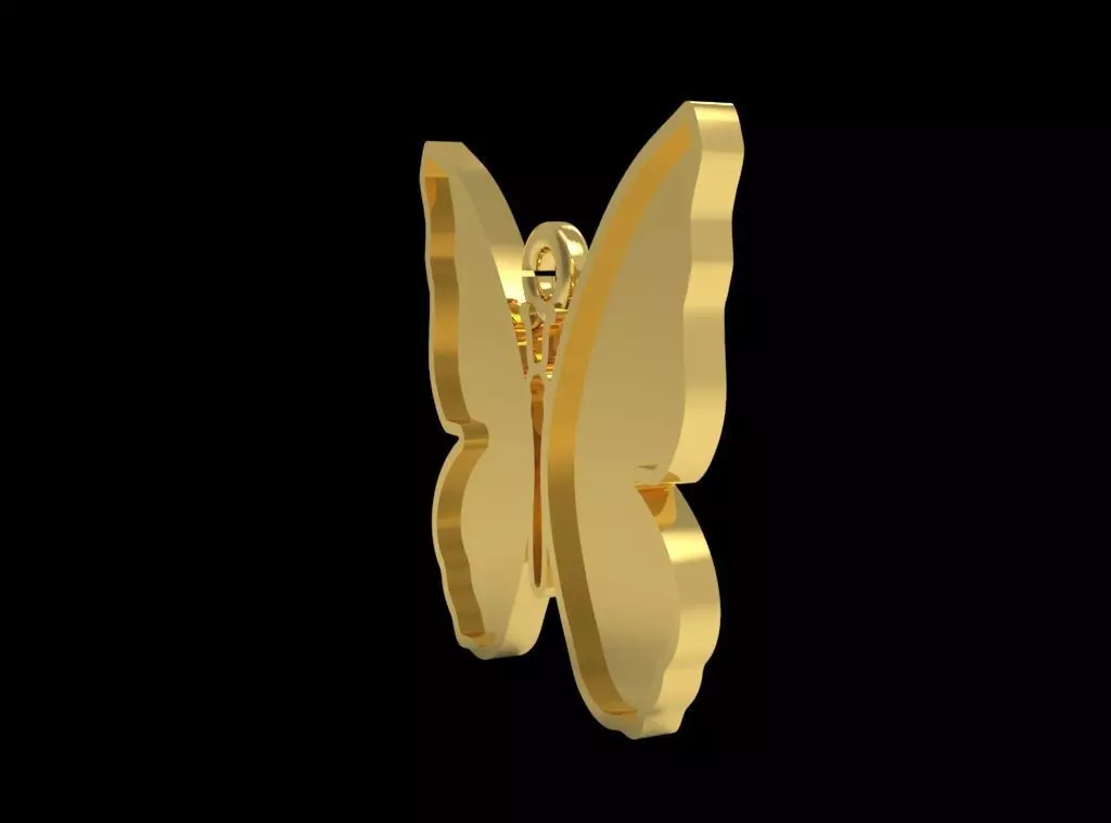 Butterfly Enamel Pendant 3D print model_5