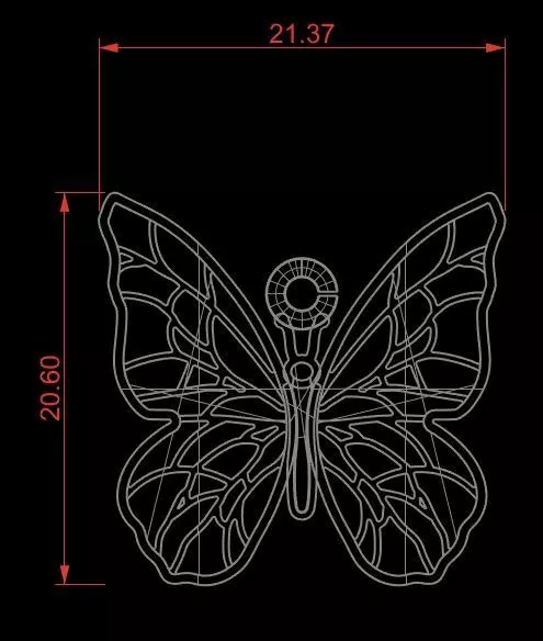 Butterfly Enamel Pendant 3D print model_6