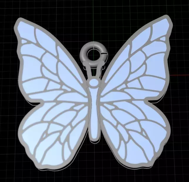 Butterfly Enamel Pendant 3D print model_7