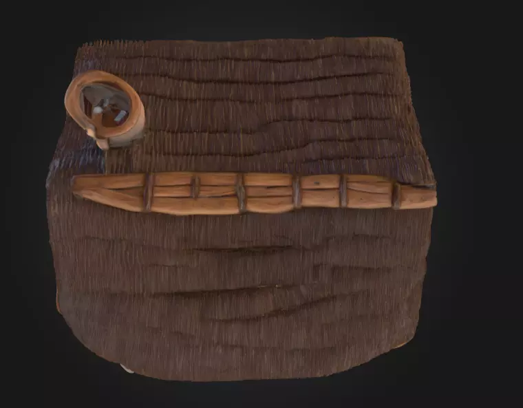 Rustic Fantasy Wooden Cabin Low-poly 3D model_17