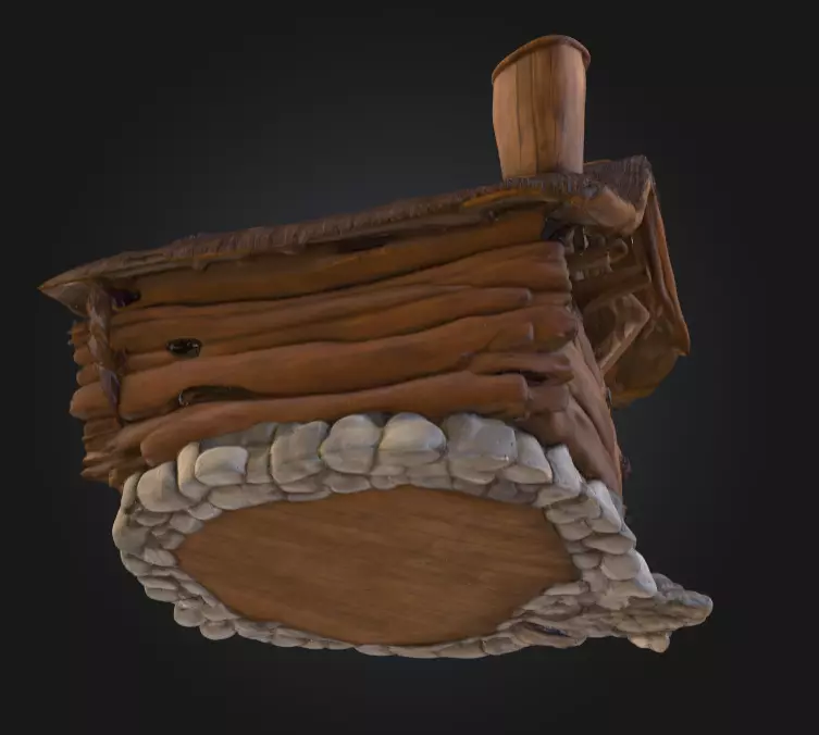 Rustic Fantasy Wooden Cabin Low-poly 3D model_15