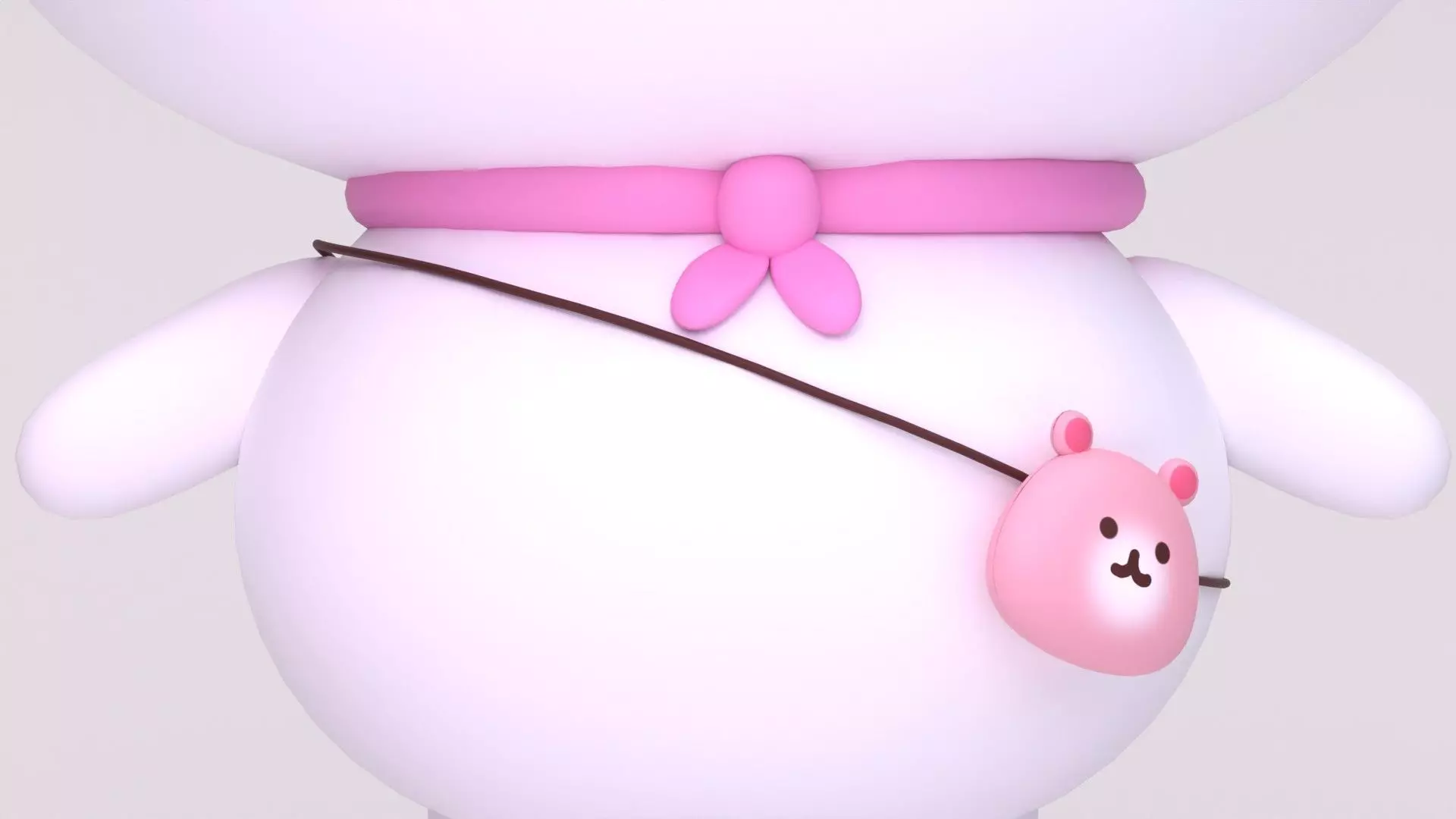 Cute Character with Blue Hat and Pink bag 3D MODEL Low-poly 3D model_4