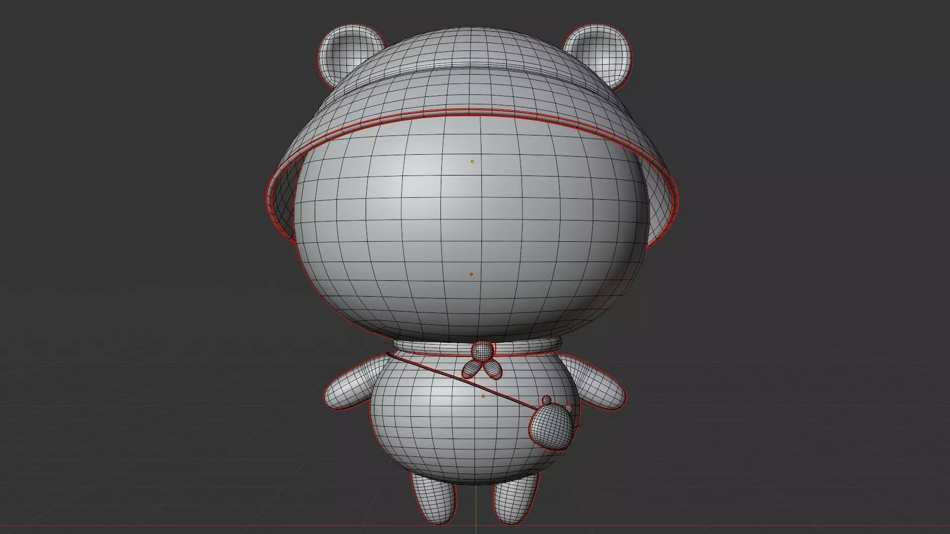 Cute Character with Blue Hat and Pink bag 3D MODEL Low-poly 3D model_6