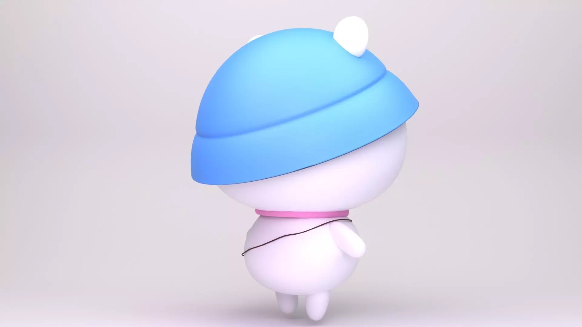 Cute Character with Blue Hat and Pink bag 3D MODEL Low-poly 3D model_3