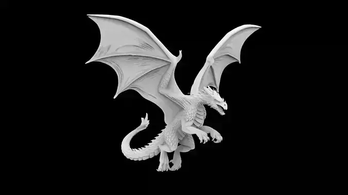 Flying Dragon Statue 3D Print Model