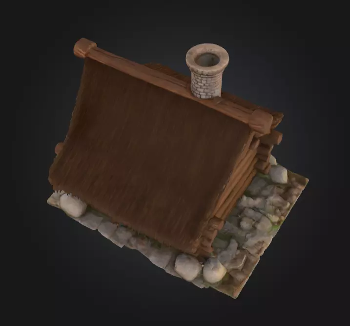 Rustic Fantasy Wooden Cabin Low-poly 3D model_13