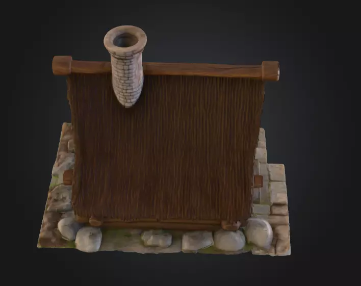 Rustic Fantasy Wooden Cabin Low-poly 3D model_10