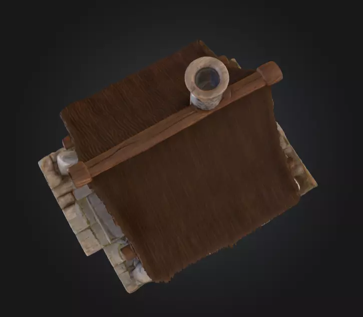 Rustic Fantasy Wooden Cabin Low-poly 3D model_14