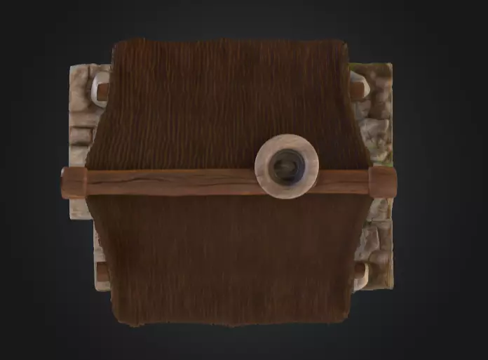 Rustic Fantasy Wooden Cabin Low-poly 3D model_15