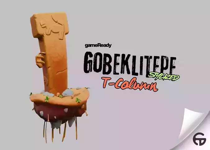 Stylized Prehistoric Gobeklitepe T-Column Stone Sculpture