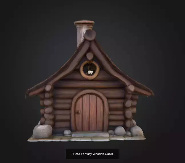 Fantasy Wooden Cabin Collectio 3D Model Collection_3