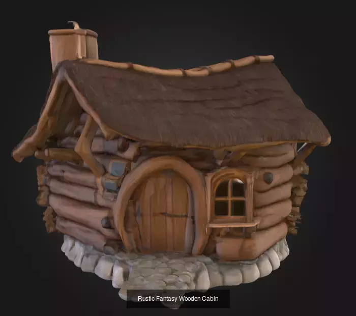 Fantasy Wooden Cabin Collectio 3D Model Collection_2