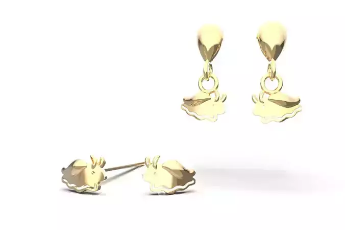 Oceanic Animal Stud and Dangling Earring Pack - Sea Snail