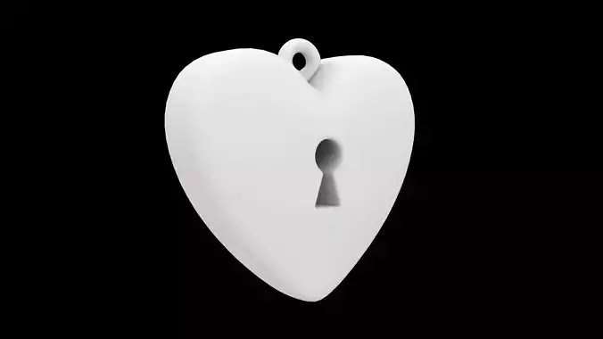 Heart Lock Pendant 3D Print Model