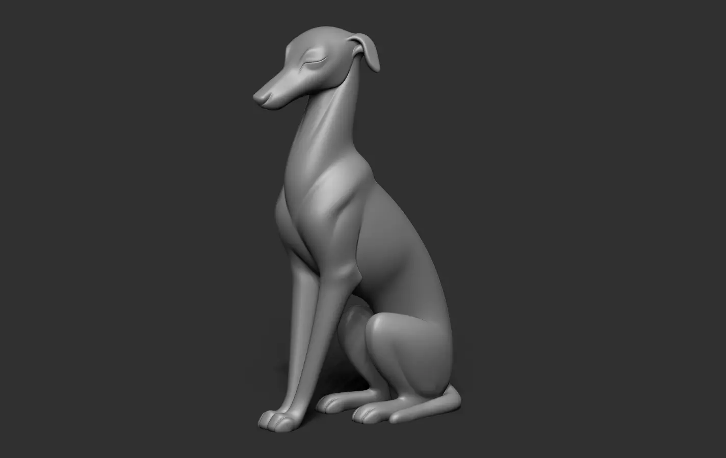 Italian Greyhound 3D print model_11