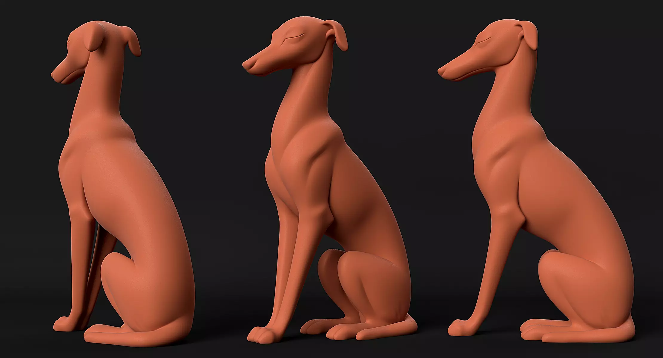 Italian Greyhound 3D print model_10
