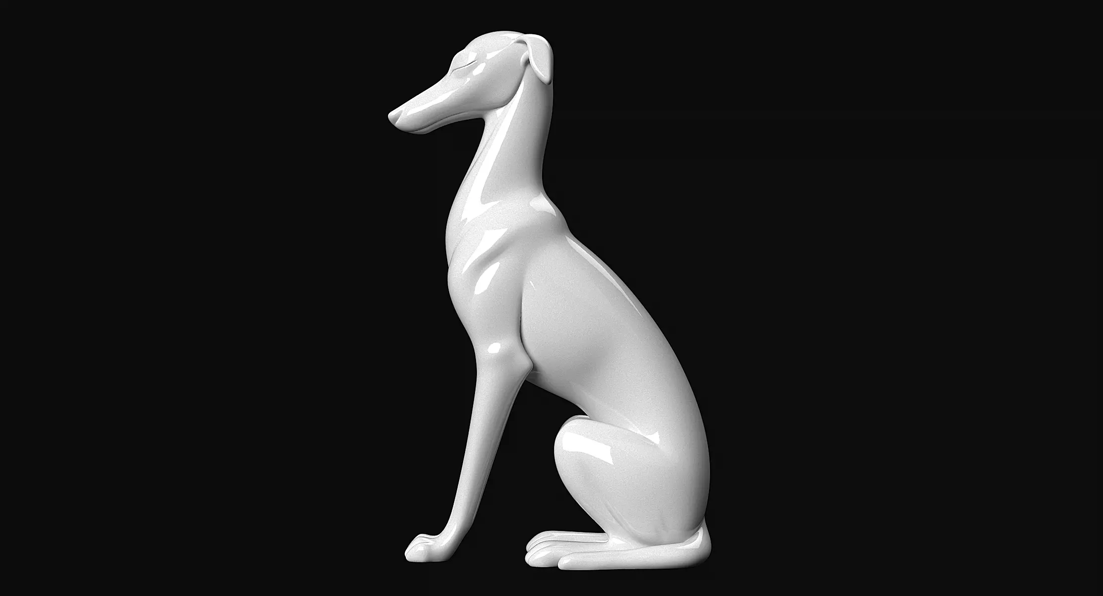 Italian Greyhound 3D print model_2