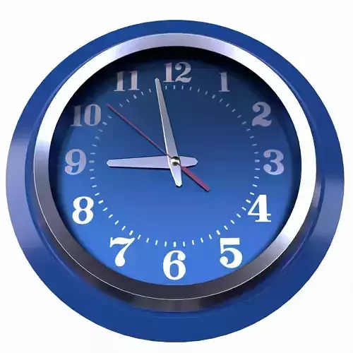 Metallic Blue Wall Clock
