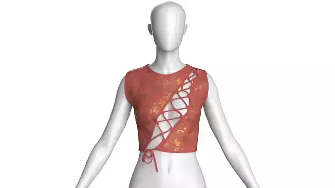 Girls Printed Crop Top