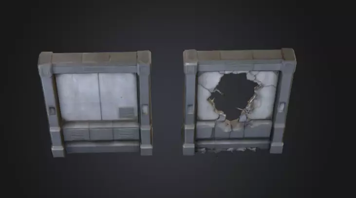 Cyberpunk Interior Wall Low-poly 3D model_11