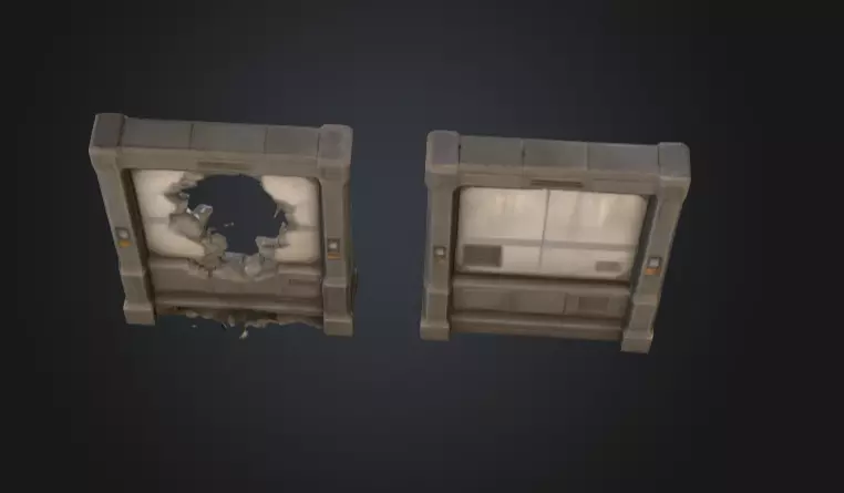 Cyberpunk Interior Wall Low-poly 3D model_15