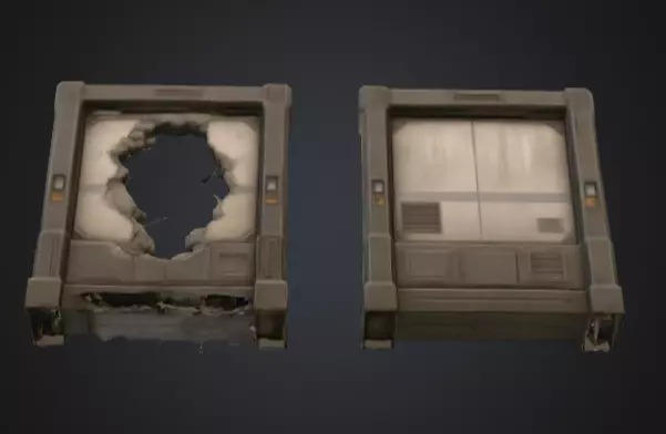 Cyberpunk Interior Wall Low-poly 3D model_20