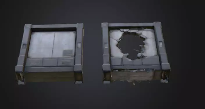 Cyberpunk Interior Wall Low-poly 3D model_16