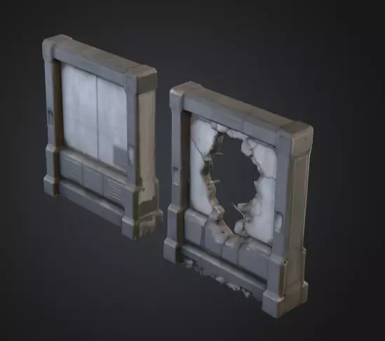 Cyberpunk Interior Wall Low-poly 3D model_10