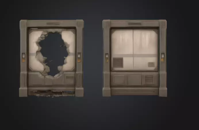 Cyberpunk Interior Wall Low-poly 3D model_7