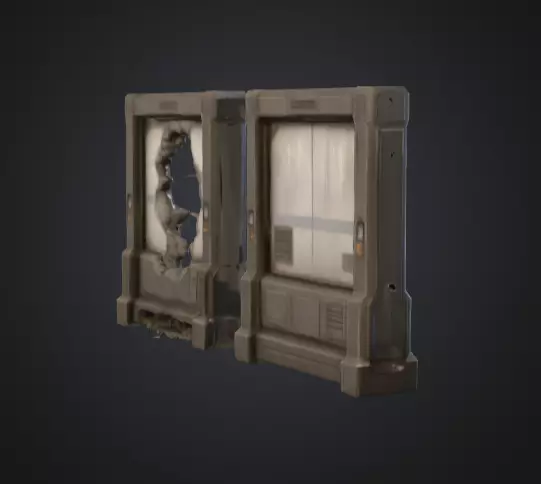 Cyberpunk Interior Wall Low-poly 3D model_5