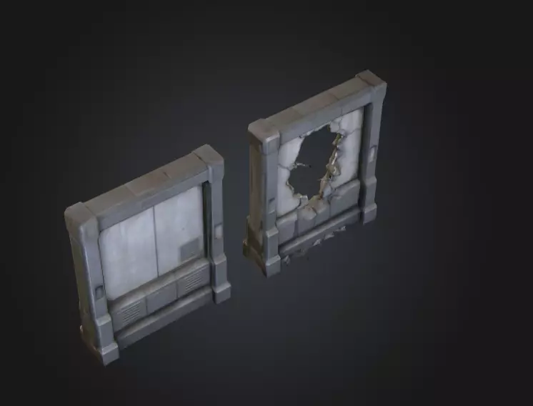 Cyberpunk Interior Wall Low-poly 3D model_12