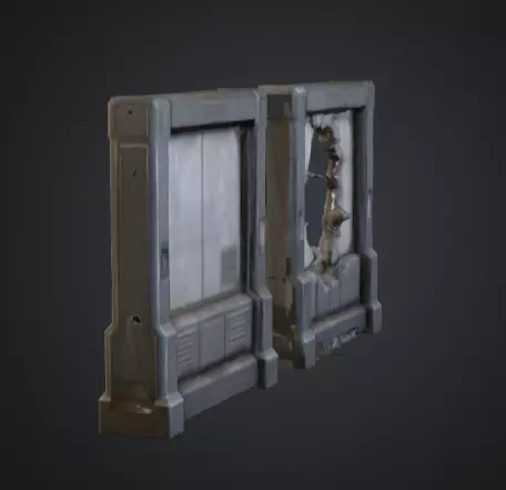 Cyberpunk Interior Wall Low-poly 3D model_3