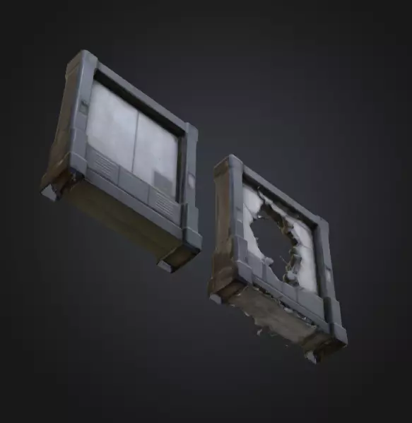 Cyberpunk Interior Wall Low-poly 3D model_17