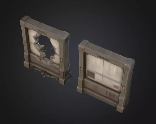 Cyberpunk Interior Wall Low-poly 3D model_14