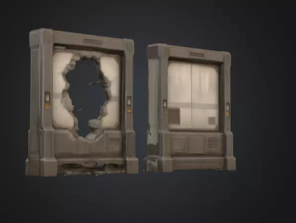 Cyberpunk Interior Wall Low-poly 3D model_8