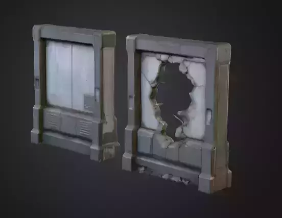 Cyberpunk Interior Wall Low-poly 3D model Cyberpunk Interior Wall Low-poly 3D model