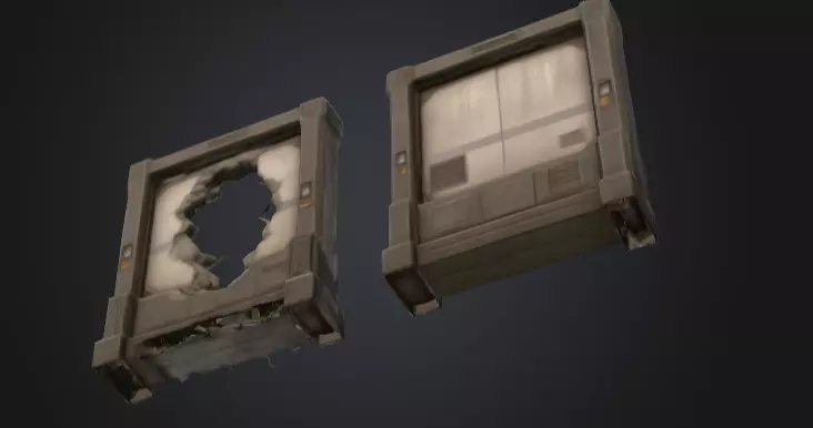 Cyberpunk Interior Wall Low-poly 3D model_19