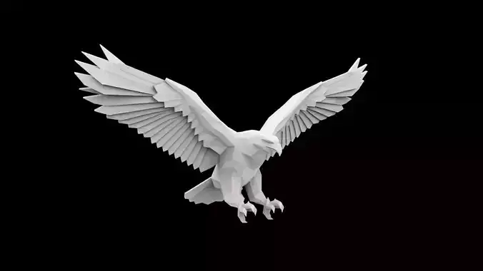 Low Poly Flying Eagle 3D Print Model