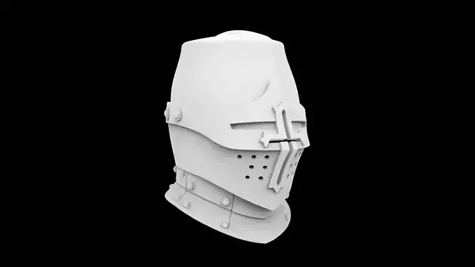 Medieval Knight Helmet 3D Print Model