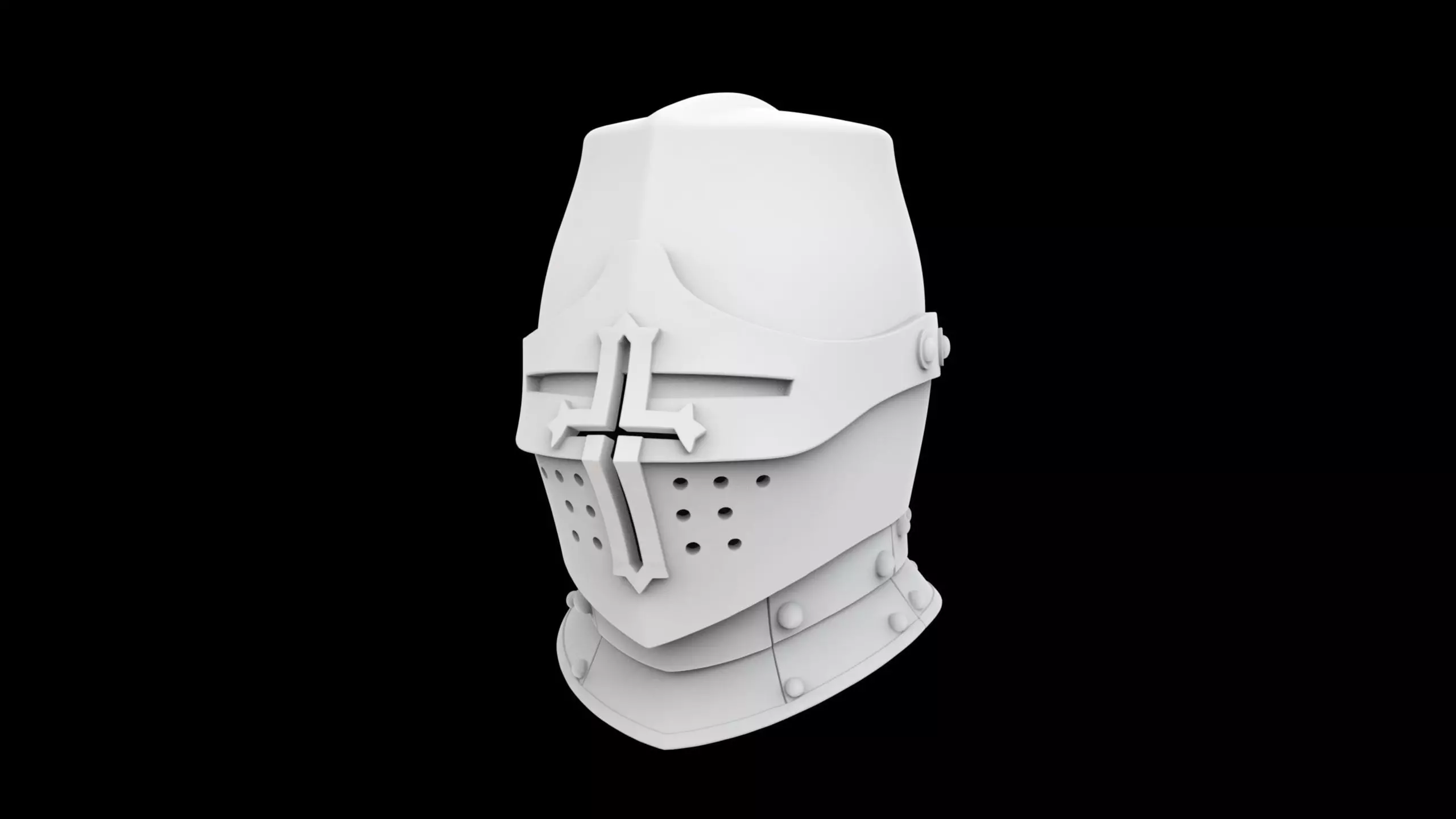 Medieval Knight Helmet 3D Print Model 3D print model_1
