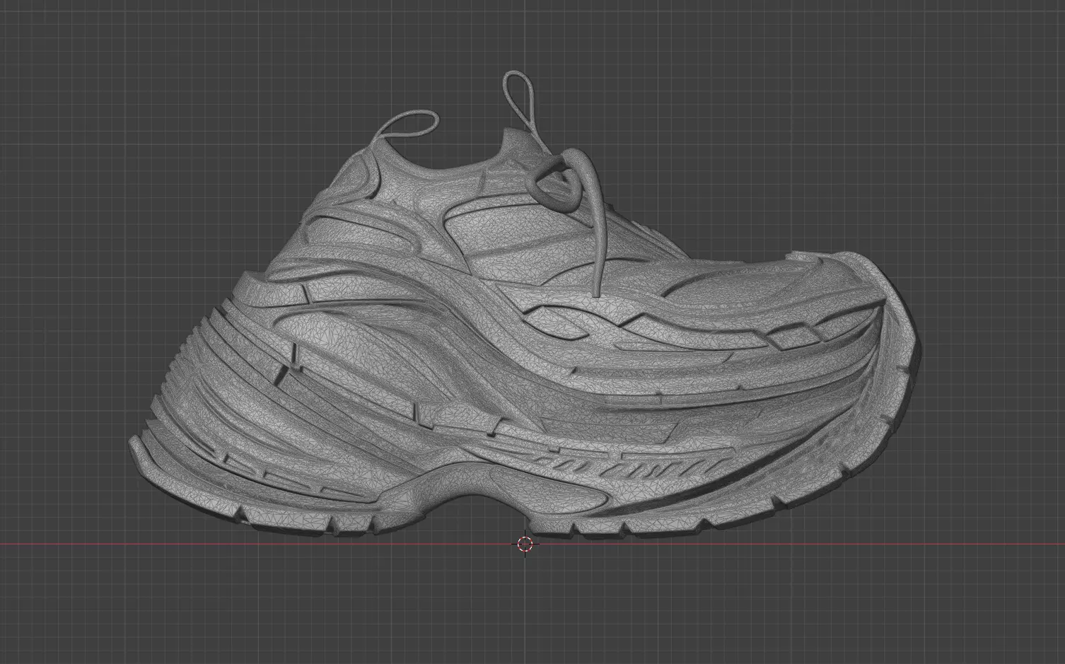 Balenciaga Platform Sneaker Low-poly 3D model_5