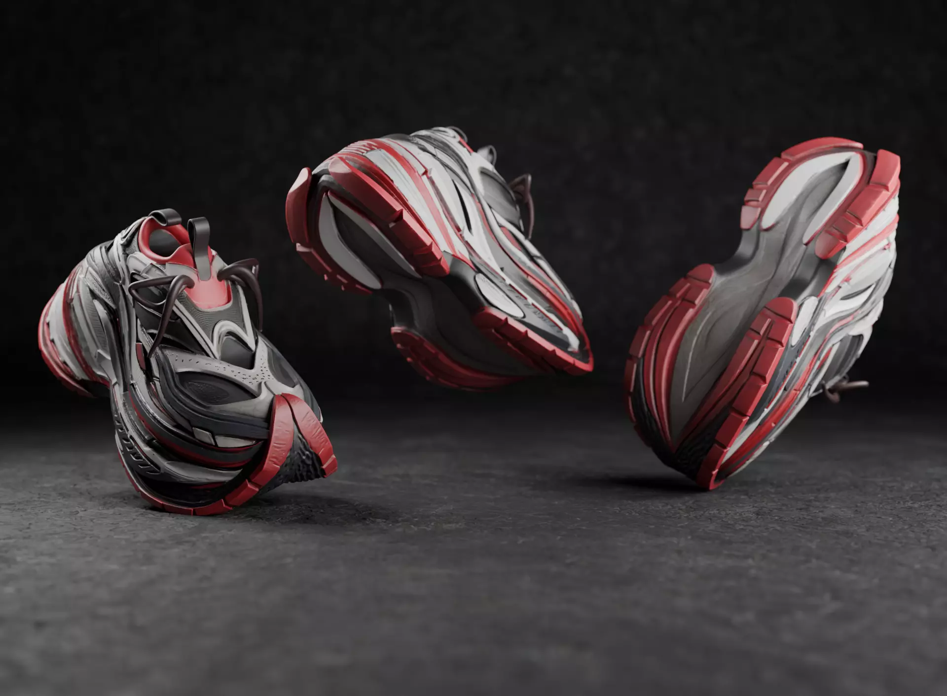 Balenciaga Platform Sneaker Low-poly 3D model_1