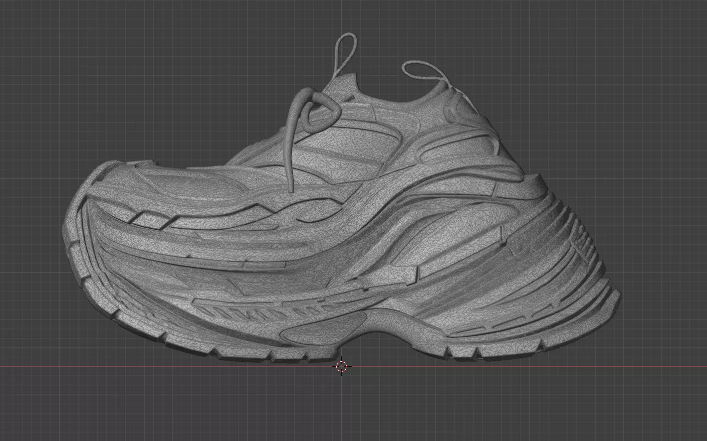 Balenciaga Platform Sneaker Low-poly 3D model_7