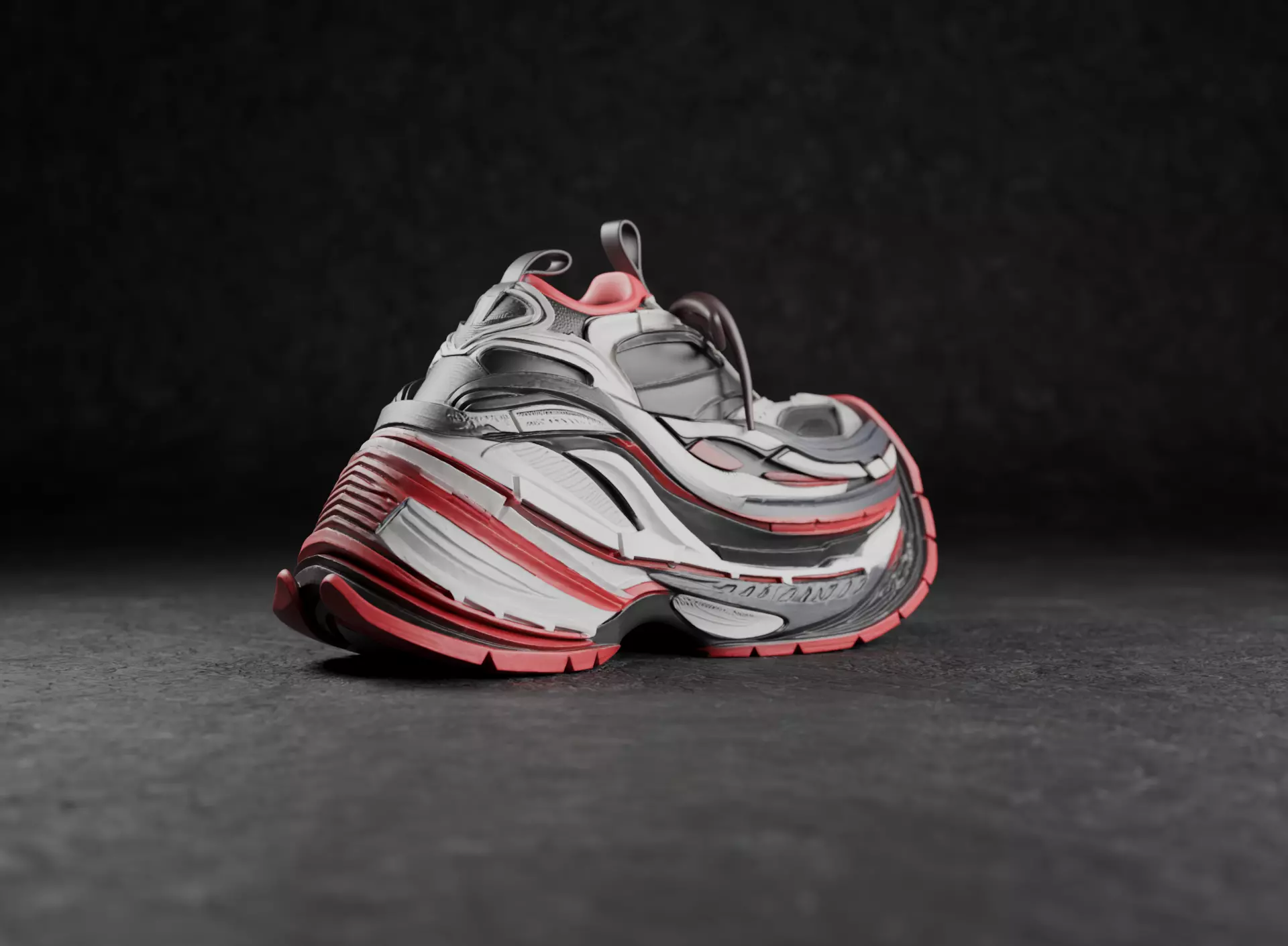 Balenciaga Platform Sneaker Low-poly 3D model_2