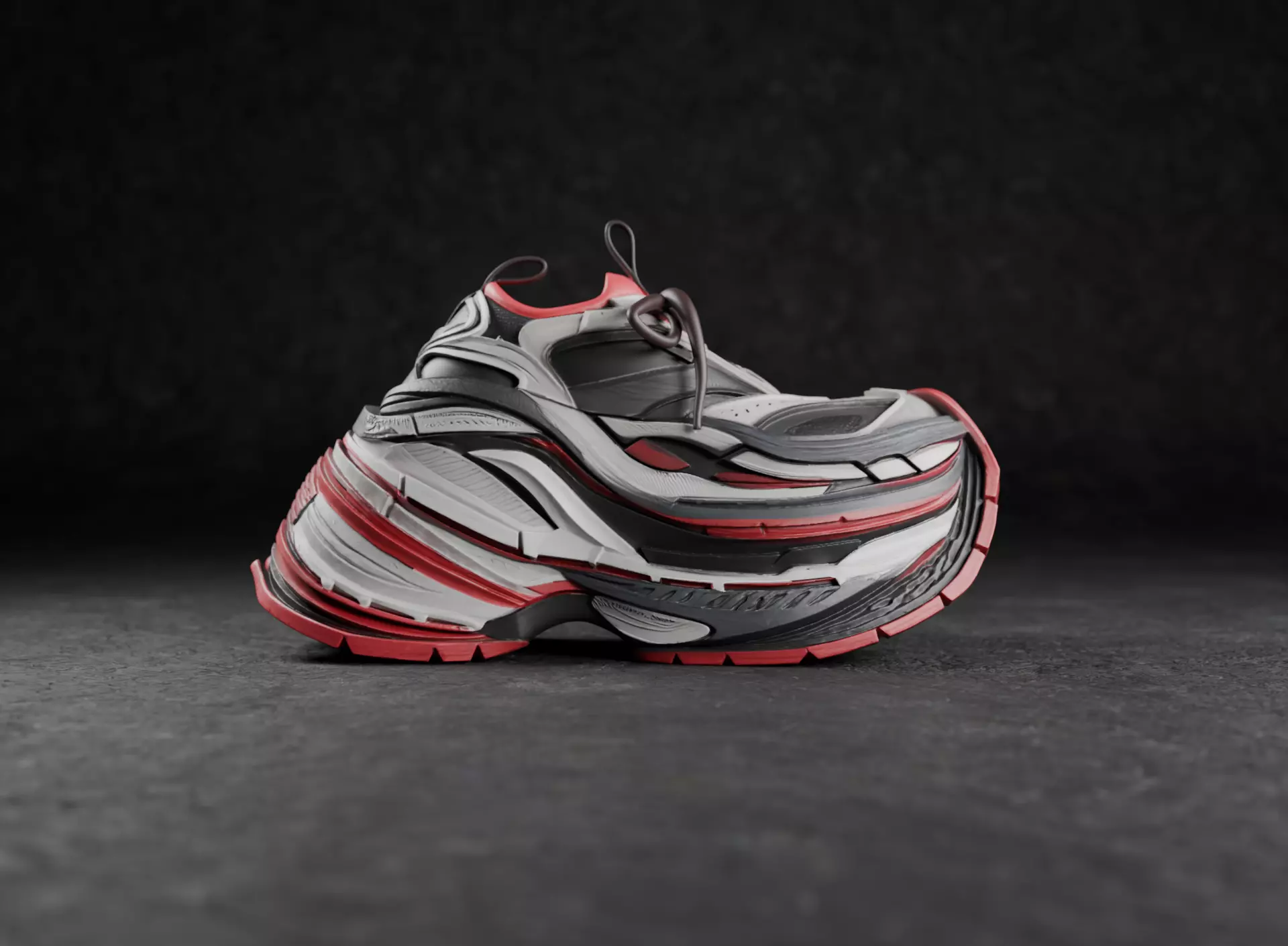 Balenciaga Platform Sneaker Low-poly 3D model_0