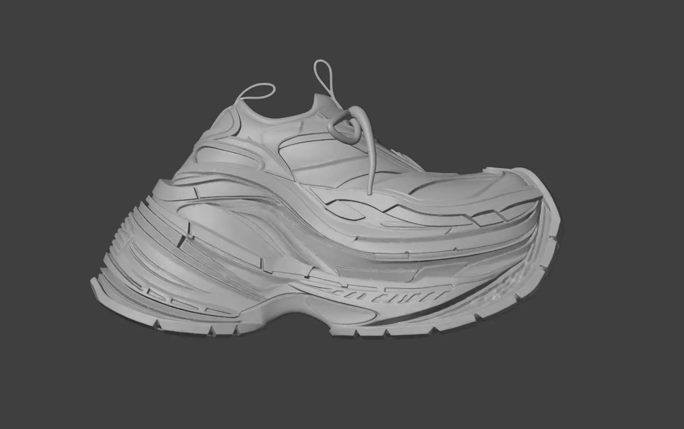 Balenciaga Platform Sneaker Low-poly 3D model_4